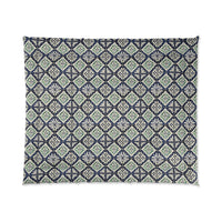 Navy Blue Patterned Comforter, Cozy Bedding for Home Decor, Stylish Bedroom Upgrade, Perfect for Fall and Winter