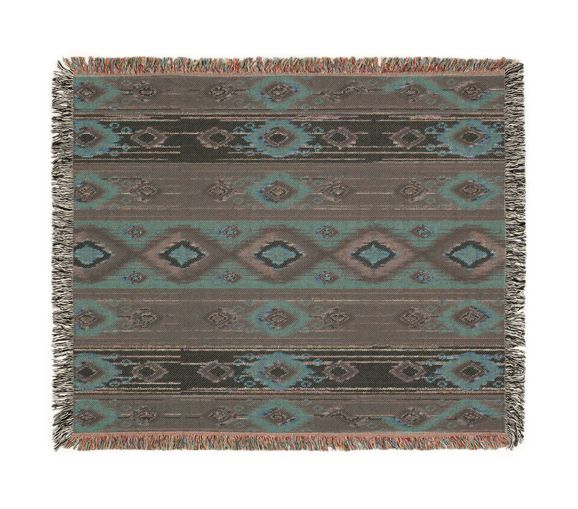 Ikat Pattern Woven Blanket for Cozy Vibes | Home Decor Gift, Tribal Throw, Bohemian Blanket, Picnic Blanket, Stylish Warmth