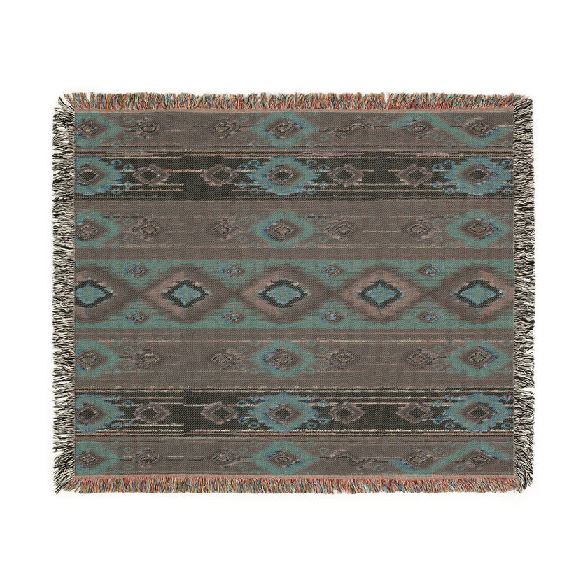 Ikat Pattern Woven Blanket for Cozy Vibes | Home Decor Gift, Tribal Throw, Bohemian Blanket, Picnic Blanket, Stylish Warmth