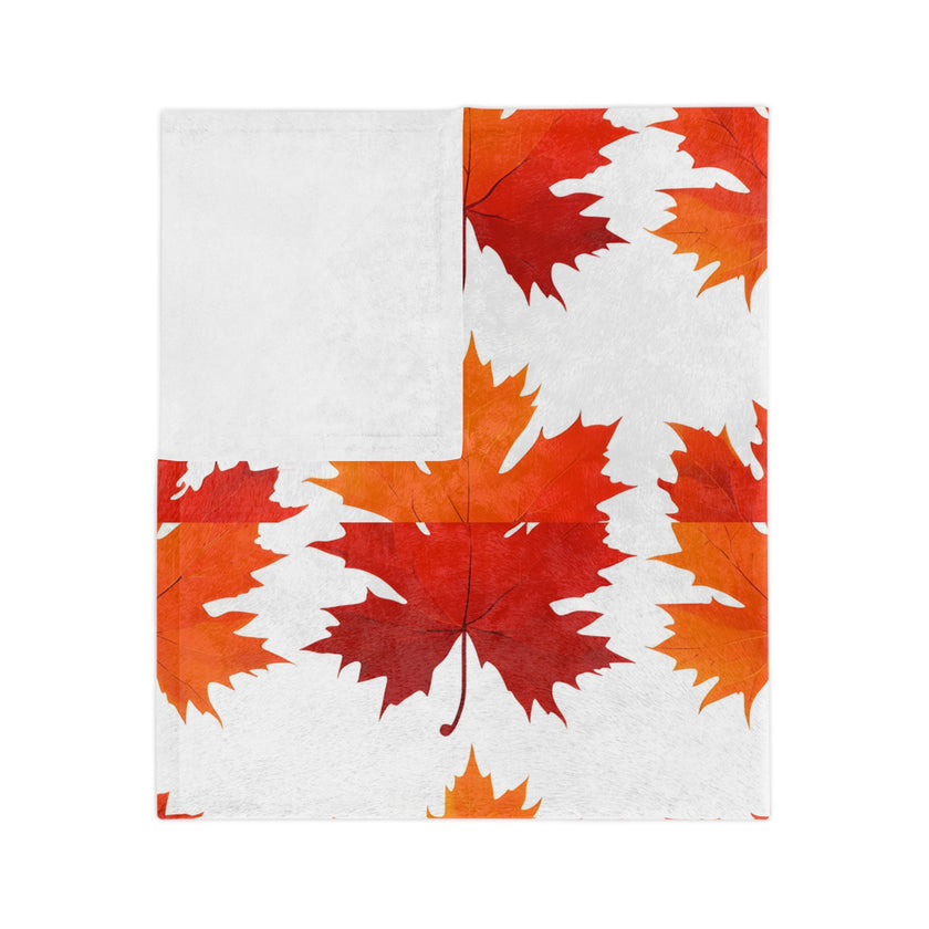 Maple Leaf  Velveteen Microfiber Blanket