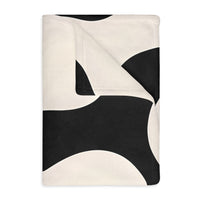 Black and White Velveteen Microfiber Blanket (Two-sided print)