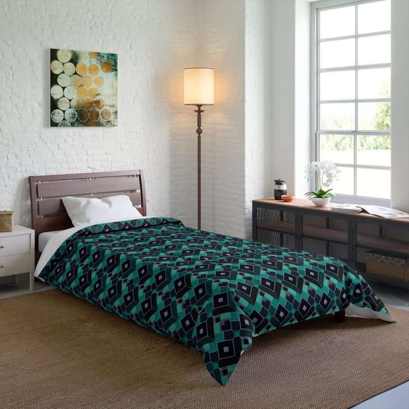 Geometric Pattern Comforter - Cozy Bedding for Home Decor, Modern Bedroom, Gift for New Homeowners, Stylish Room Makeover, Perfect for Bed