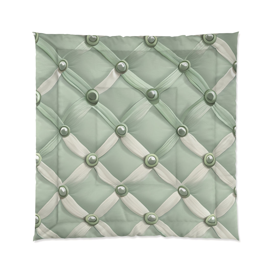 Elegant Green Comforter with Button Design, Cozy Bedding, Soft Home Decor, Modern Bedroom Accents, Perfect Gift for Any Occasion