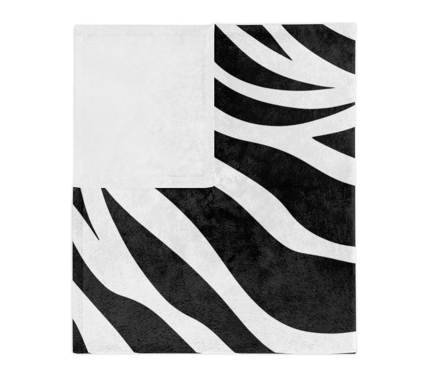 Black and White | Zebra Lines Velveteen Microfiber Blanket