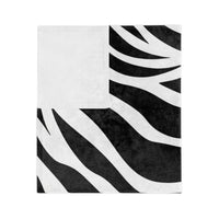 Black and White | Zebra Lines Velveteen Microfiber Blanket