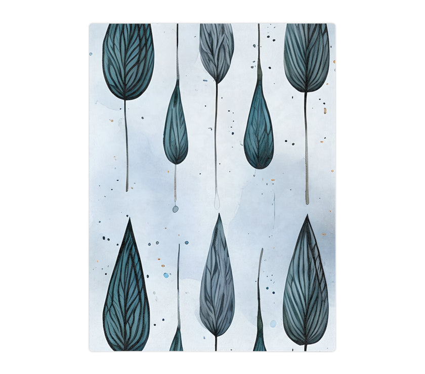 Blue and  White Velveteen Microfiber Blanket