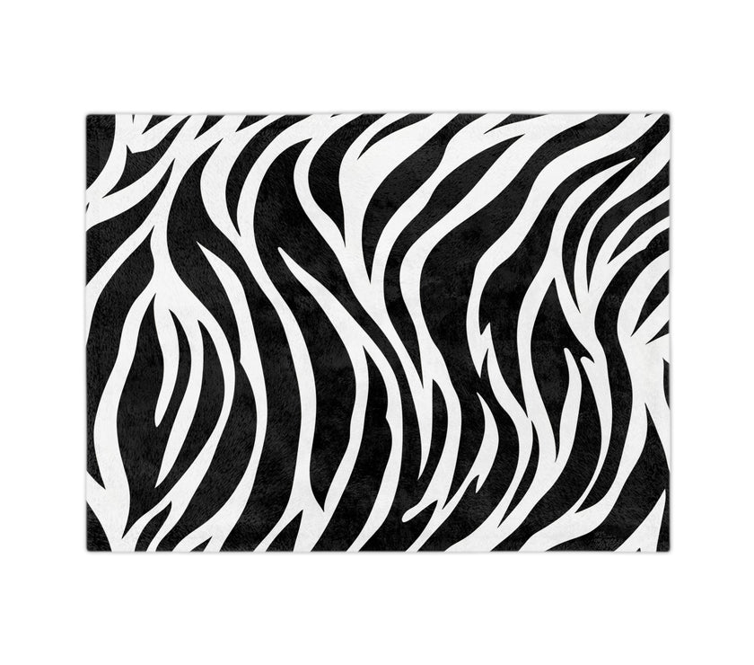 Black and White | Zebra Lines Velveteen Microfiber Blanket