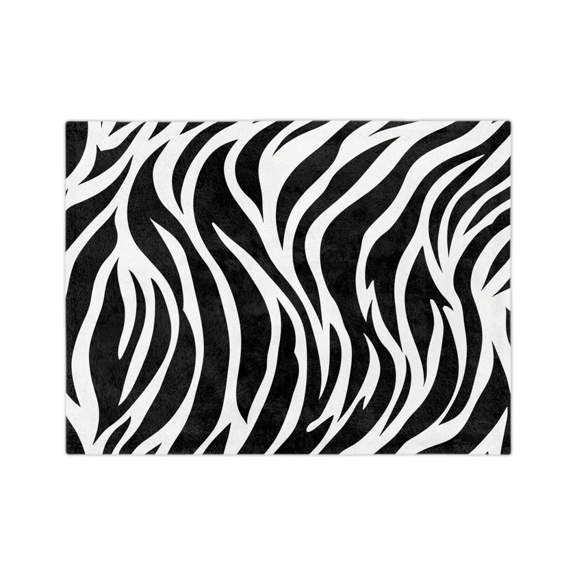 Black and White | Zebra Lines Velveteen Microfiber Blanket