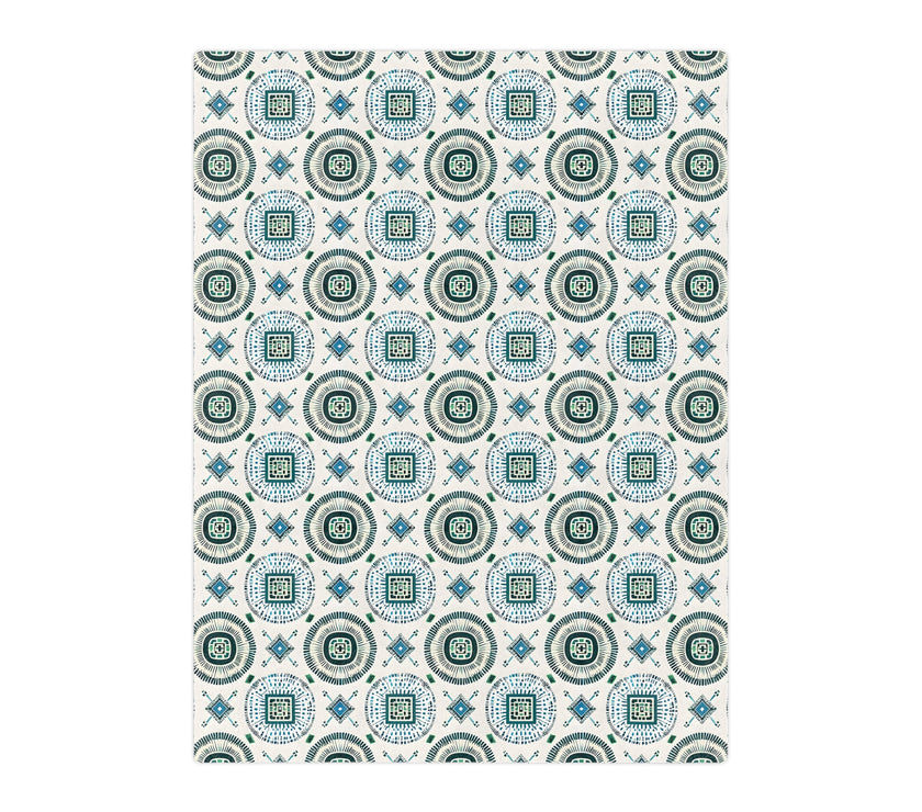 Blue and White Velveteen Microfiber Blanket