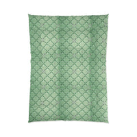 Botanical Green Quilt Comforter, Cozy Floral Pattern Blanket for Bedroom, Spring Decor, Home Warmth, Gift for Her