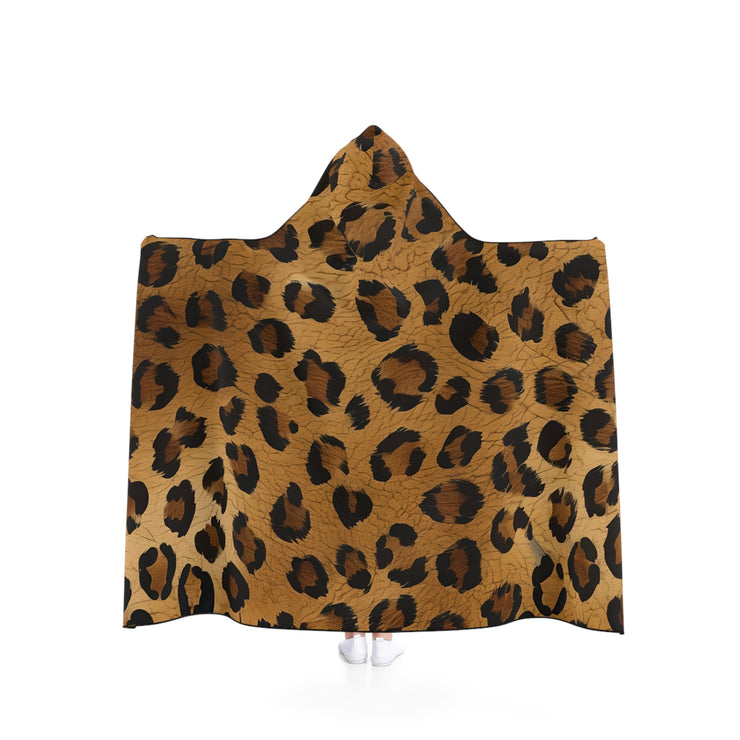 Cozy Leopard Print Hooded Blanket, Perfect for Snuggling, Movie Nights, Gifts for Her, Home Decor, Leopard Pattern Blanket