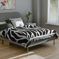 Black and White | Zebra Lines Velveteen Microfiber Blanket