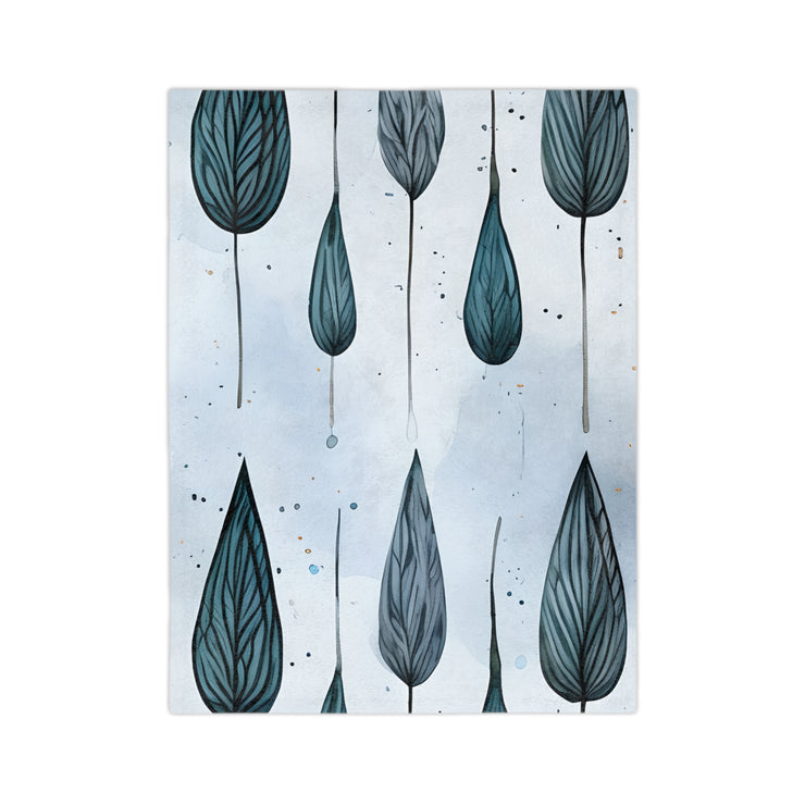 Blue and  White Velveteen Microfiber Blanket