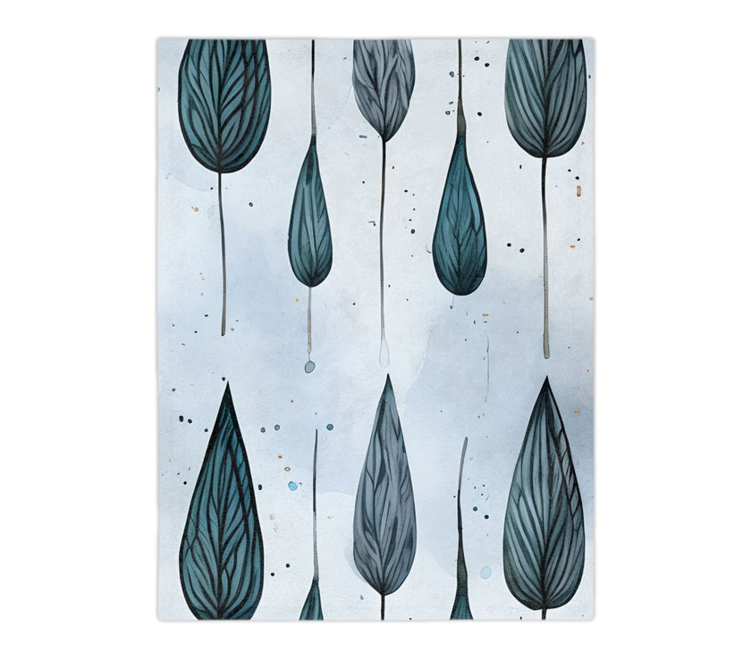 Blue and  White Velveteen Microfiber Blanket