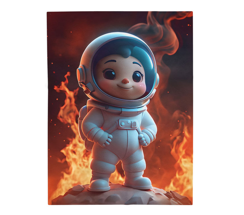 Kids Spaceman Blanket, Cartoon Character Plush Throw, Children's Outer Space Bedding, Galaxy Theme Bedroom Decor, Gift for Boys and Girls,