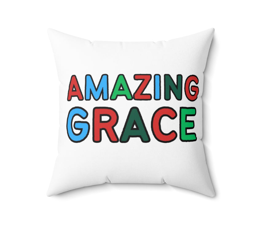 Amazing Grace Polyester Square Pillow