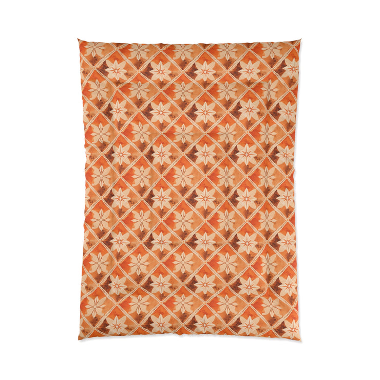 Boho Floral Comforter - Cozy Home Bedding, Vintage Style Comforter for Fall Decor, Floral Print Bedding Set, Autumn Vibes