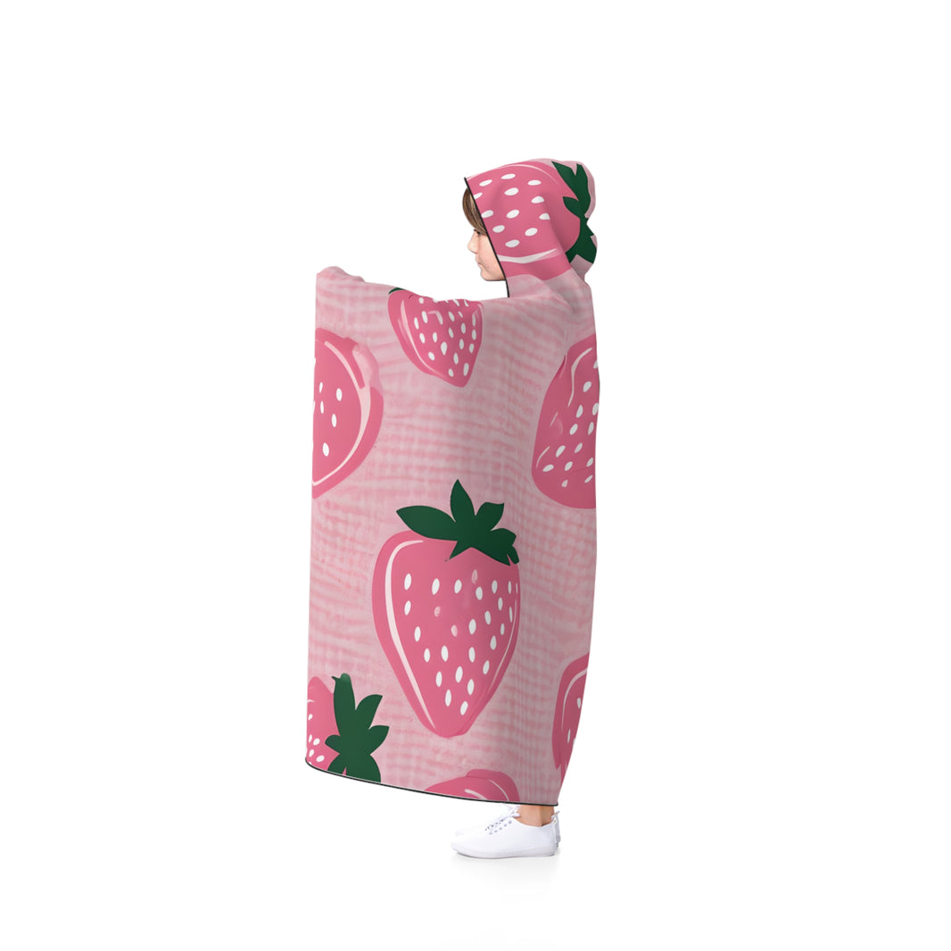 Cozy Strawberry Hooded Blanket, Fun Gift for Kids, Perfect for Lounging, Winter Nights, Strawberry Lovers' Accessory