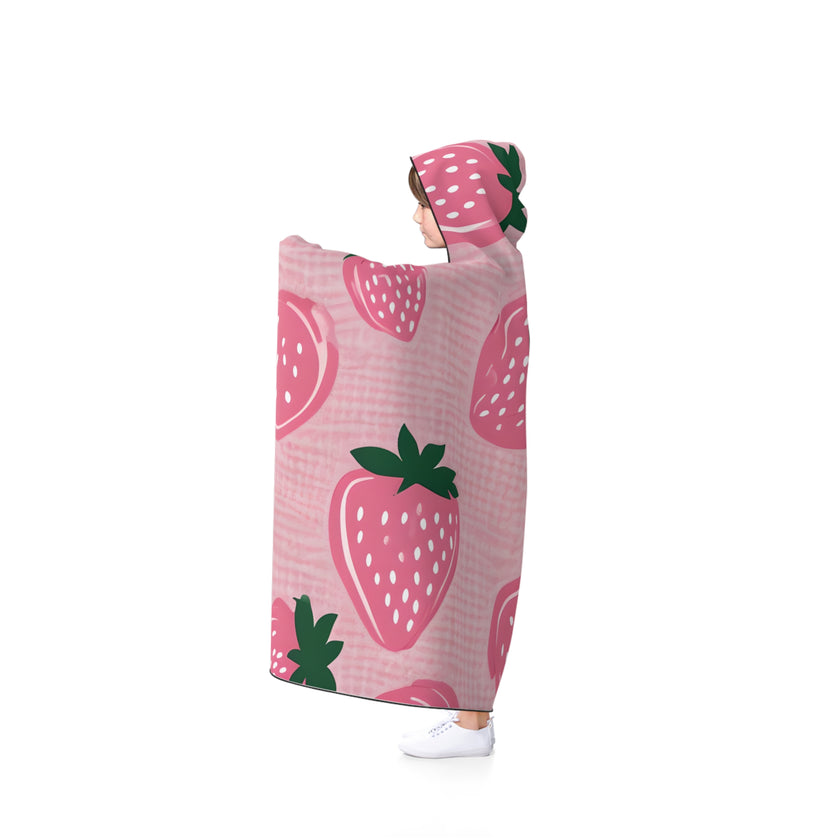 Cozy Strawberry Hooded Blanket, Fun Gift for Kids, Perfect for Lounging, Winter Nights, Strawberry Lovers' Accessory