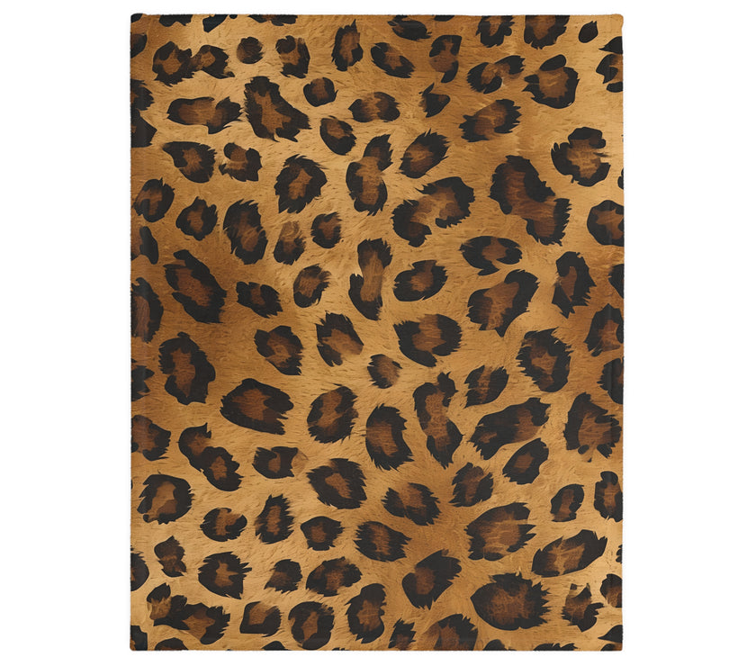Leopard Print Velveteen Microfiber Blanket (Two-sided print)