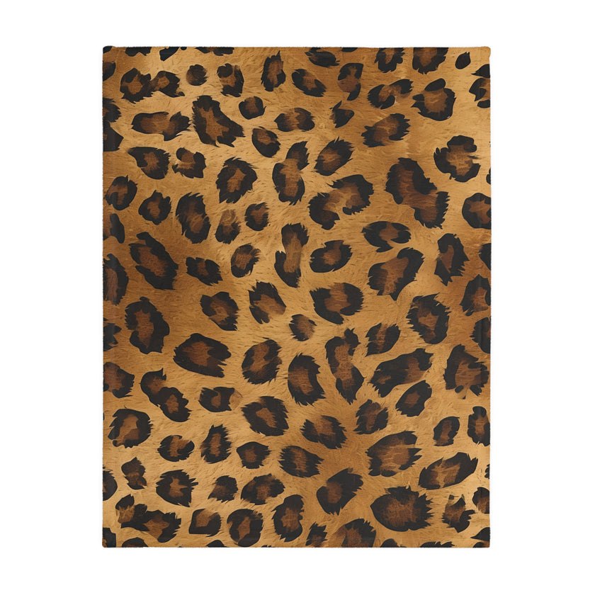 Leopard Print Velveteen Microfiber Blanket (Two-sided print)
