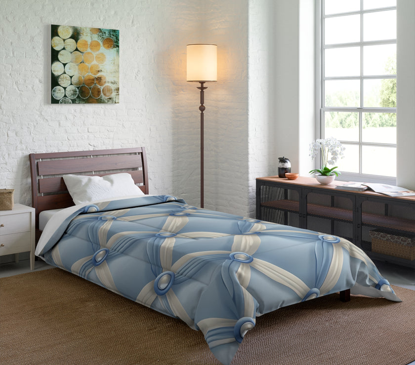 Elegant Blue Satin Comforter, Luxurious Bedding Set, Cozy Home Decor, Stylish Bedroom Essential, Great for Weddings and Anniversaries