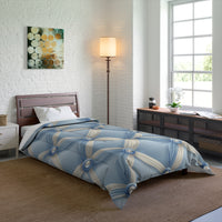 Elegant Blue Satin Comforter, Luxurious Bedding Set, Cozy Home Decor, Stylish Bedroom Essential, Great for Weddings and Anniversaries