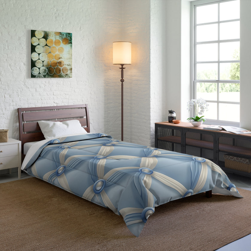 Elegant Blue Satin Comforter, Luxurious Bedding Set, Cozy Home Decor, Stylish Bedroom Essential, Great for Weddings and Anniversaries