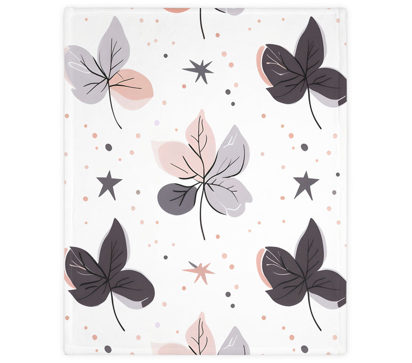 Pink Floral, Pink Flowers Velveteen Microfiber Blanket (Two-sided print)
