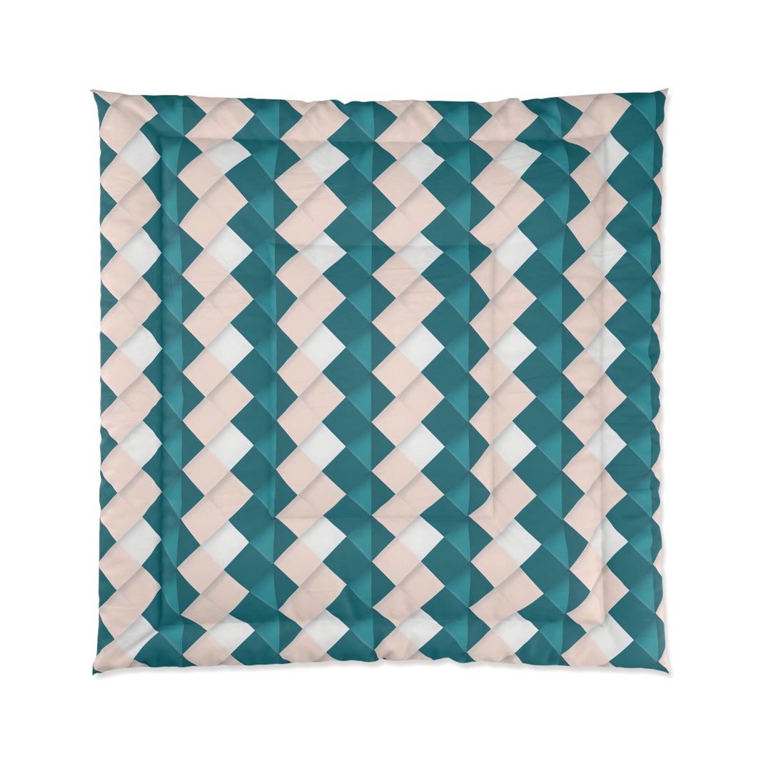 Geometric Comforter - Cozy Bedding for Modern Homes, Stylish Quilt, Home Decor, Unique Gift for Housewarming, Vibrant Master Bedroom