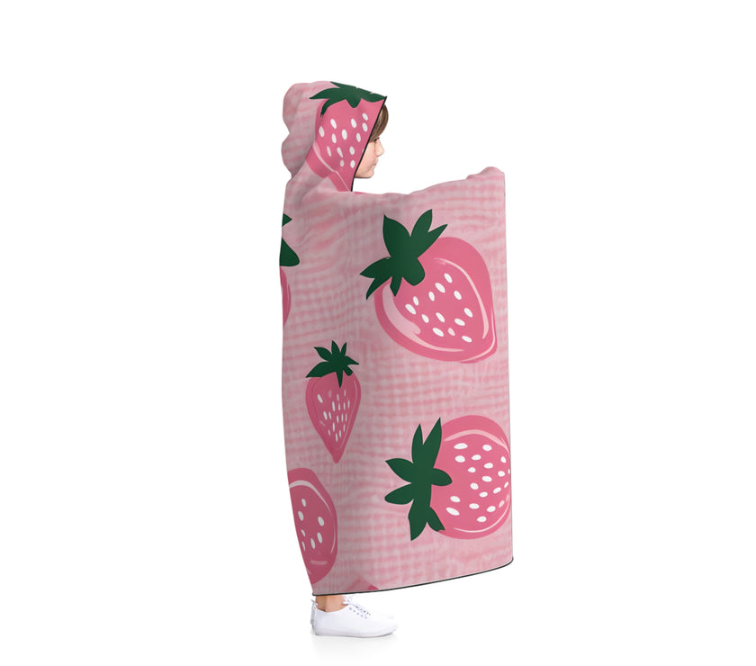 Cozy Strawberry Hooded Blanket, Fun Gift for Kids, Perfect for Lounging, Winter Nights, Strawberry Lovers' Accessory