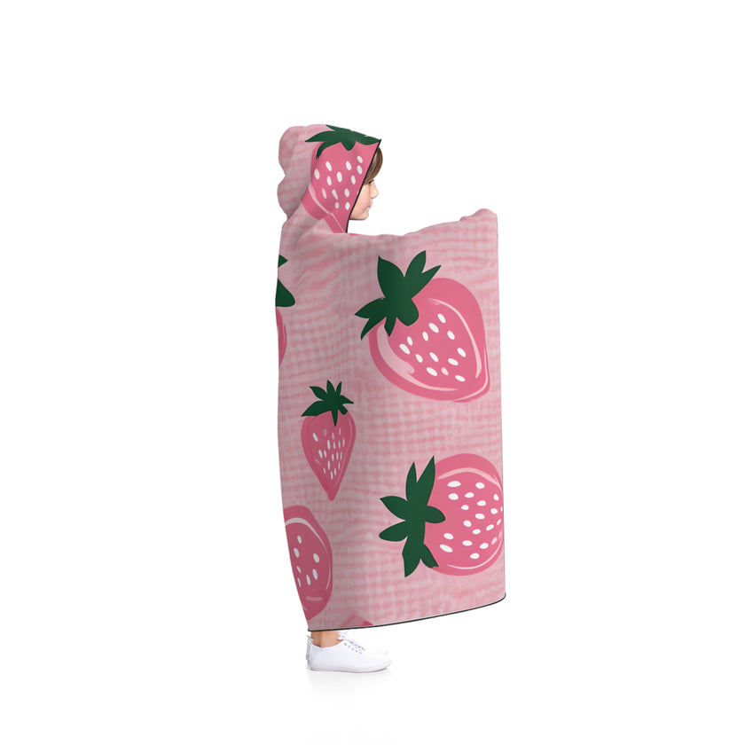 Cozy Strawberry Hooded Blanket, Fun Gift for Kids, Perfect for Lounging, Winter Nights, Strawberry Lovers' Accessory