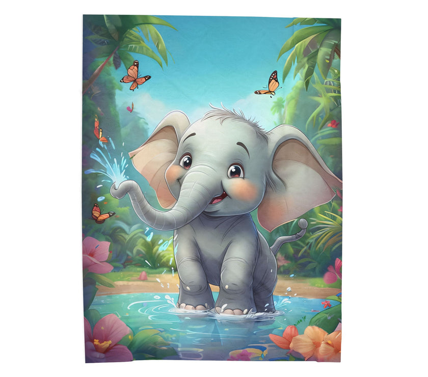 Elephant Velveteen Plush Blanket