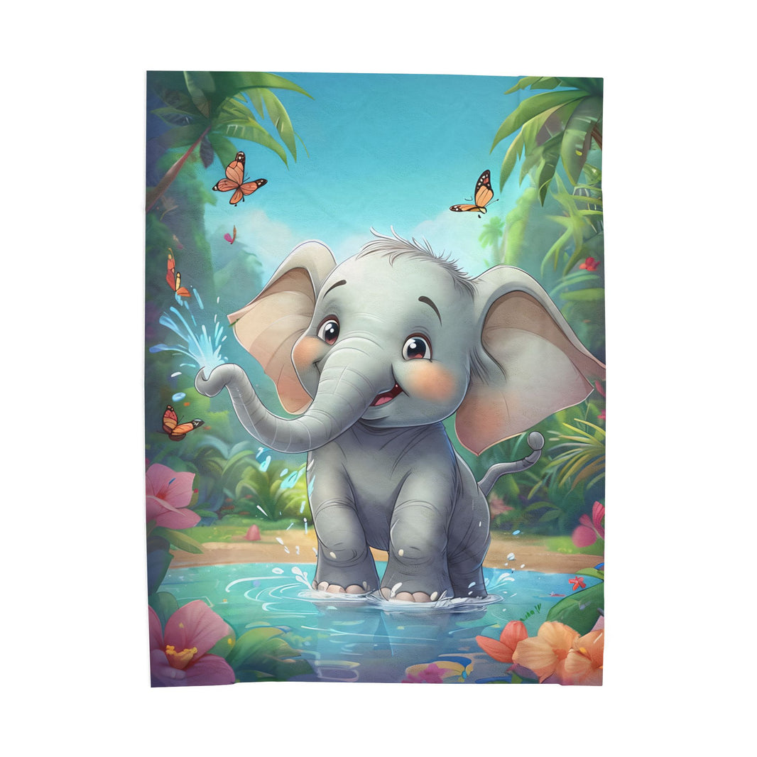 Elephant Velveteen Plush Blanket