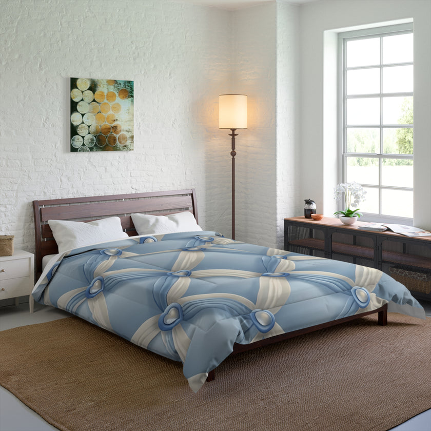 Elegant Blue Satin Comforter, Luxurious Bedding Set, Cozy Home Decor, Stylish Bedroom Essential, Great for Weddings and Anniversaries