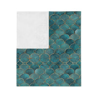 Blue Green Velveteen Microfiber Blanket