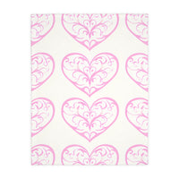 Blanket, soft, cozy, pink heart design, gift for her, home decor, Valentine's Day gift, dorm essential