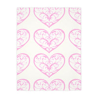 Blanket, soft, cozy, pink heart design, gift for her, home decor, Valentine's Day gift, dorm essential