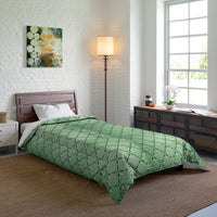 Botanical Green Quilt Comforter, Cozy Floral Pattern Blanket for Bedroom, Spring Decor, Home Warmth, Gift for Her