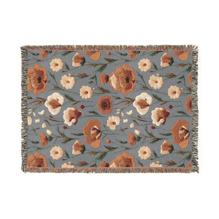 Cozy Floral Woven Blanket - Warm Throws for Home Decor, Gifts for Her, Couch Blanket, Bedspread, Blankets for All Occasions