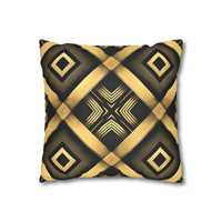 Gold & Black Faux Suede Square Pillowcase