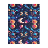 Space / Planet Velveteen Microfiber Blanket (Two-sided print)