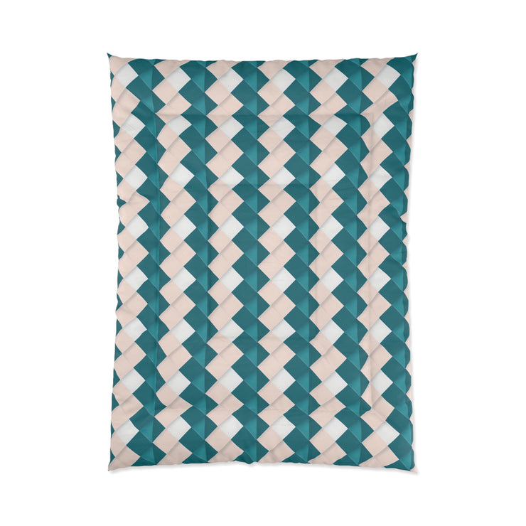 Geometric Comforter - Cozy Bedding for Modern Homes, Stylish Quilt, Home Decor, Unique Gift for Housewarming, Vibrant Master Bedroom