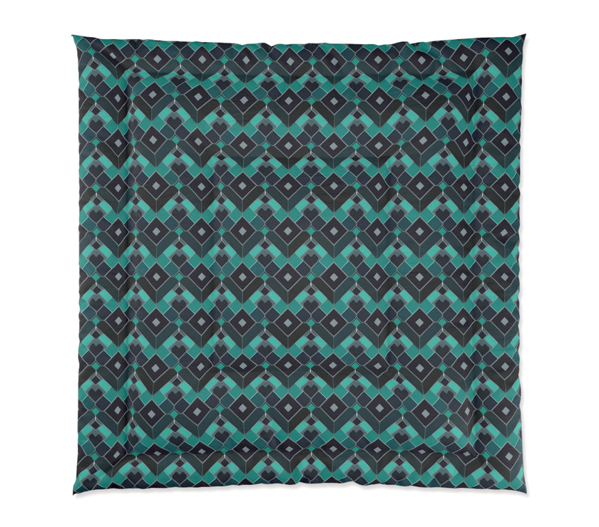 Geometric Pattern Comforter - Cozy Bedding for Home Decor, Modern Bedroom, Gift for New Homeowners, Stylish Room Makeover, Perfect for Bed