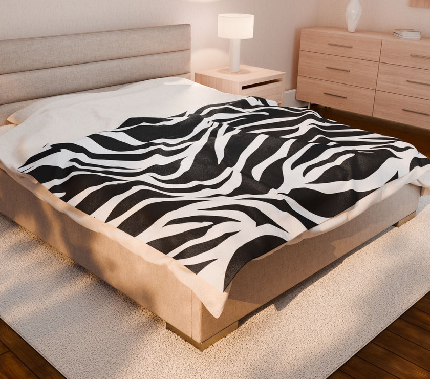 Zebra lines Velveteen Plush Blanket