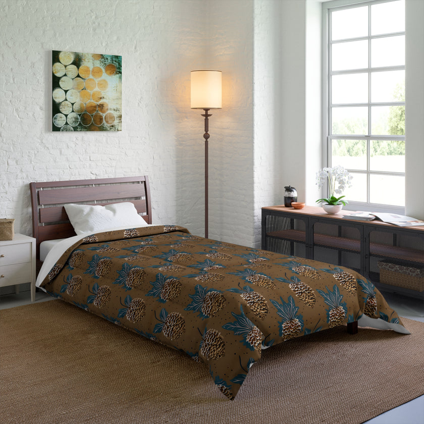 Tropical Pineapple Comforter - Cozy Floral Bedding, Perfect for Summer Decor, Pineapple Lover Gift, Bedroom Makeover