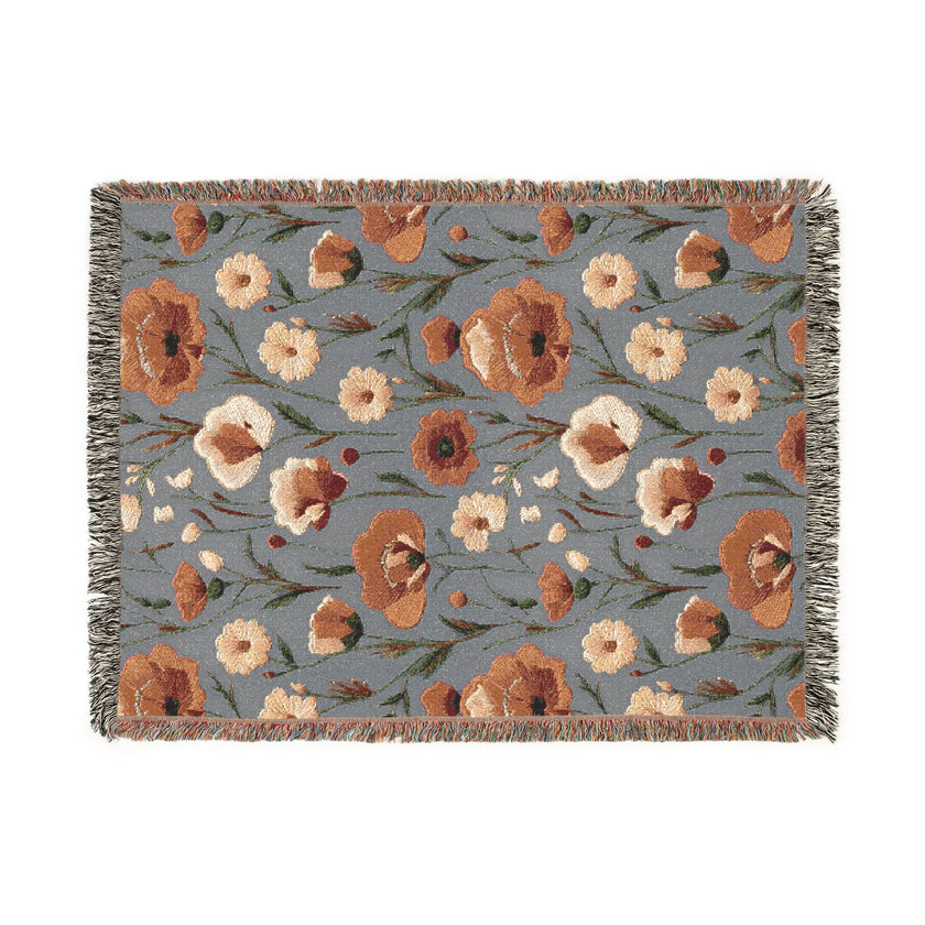 Cozy Floral Woven Blanket - Warm Throws for Home Decor, Gifts for Her, Couch Blanket, Bedspread, Blankets for All Occasions