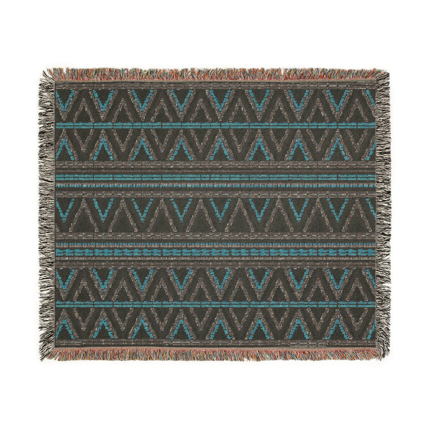 Geometric Woven Blanket, Cozy Home Decor, Gift for Her, Boho Style Throw, Camping Blanket, Warm Decorative Throw