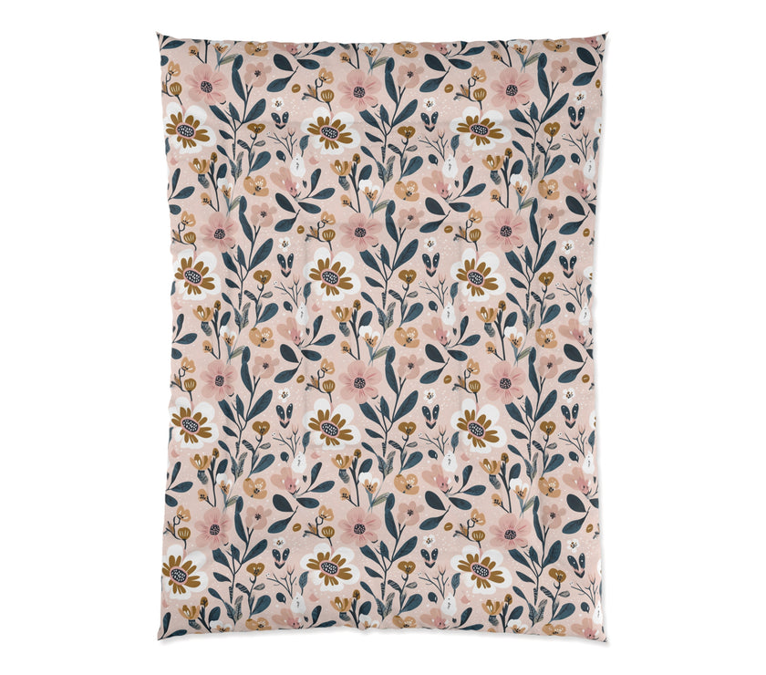 Floral Pattern Comforter, Cozy Bedding, Boho Home Decor, Gift for Her, Spring Bedroom Makeover, Warm Soft Blanket