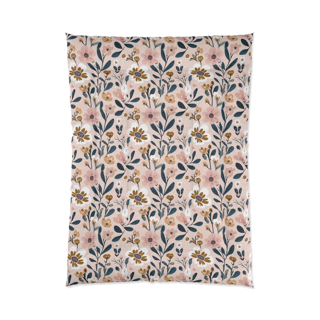 Floral Pattern Comforter, Cozy Bedding, Boho Home Decor, Gift for Her, Spring Bedroom Makeover, Warm Soft Blanket